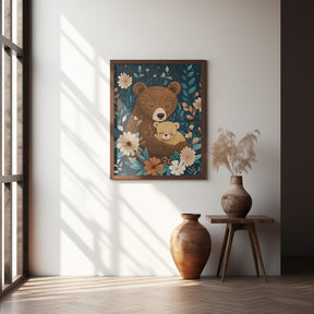 Mama Bear With Cub Poster