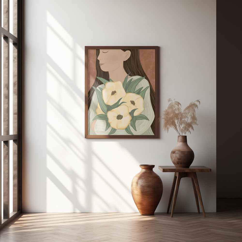 Pale Yellow Flowers Poster