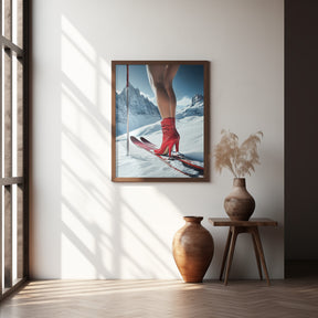 Ski Glamour High Heels Poster