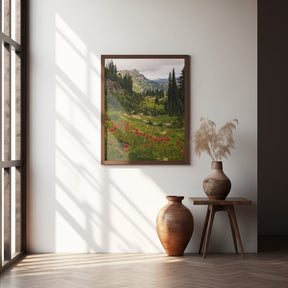 Mount Rainier Paintbrush Poster