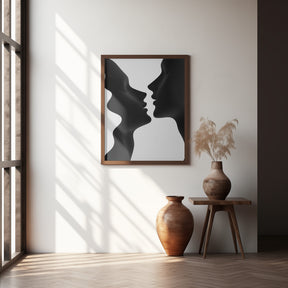 Two Abstract Silhouettes Poster