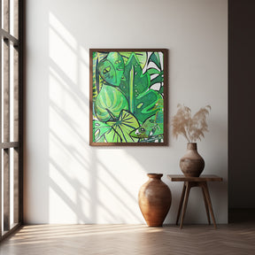 Lush Bohemian Tropical Leaves Poster