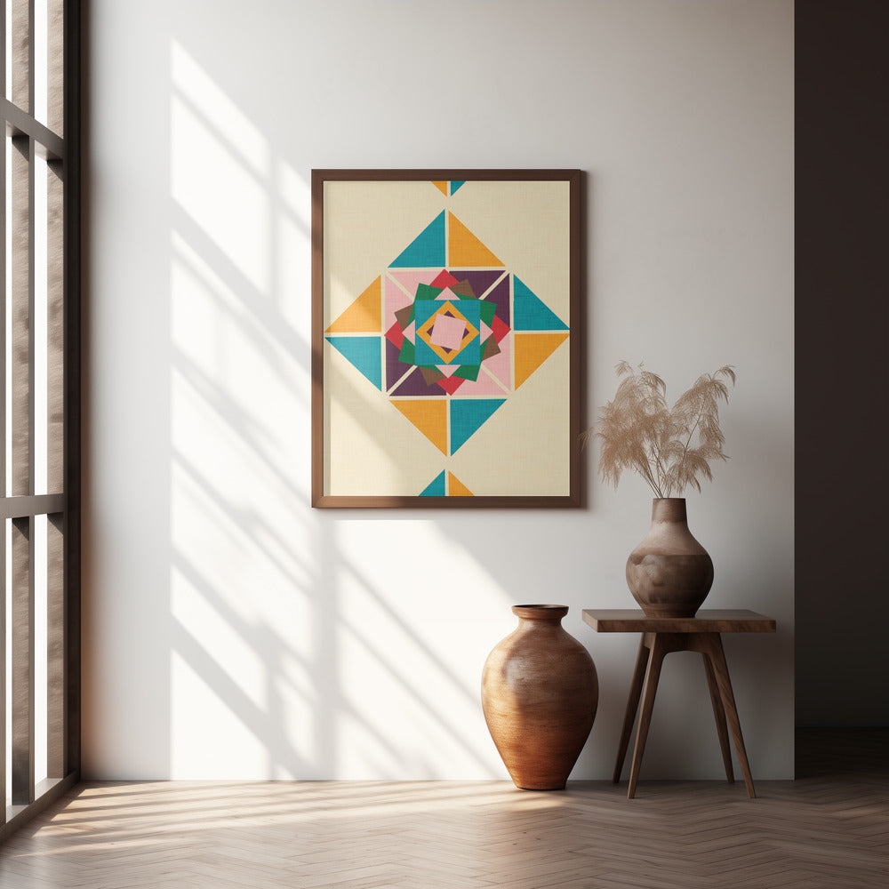 Wind Rose Beige Poster