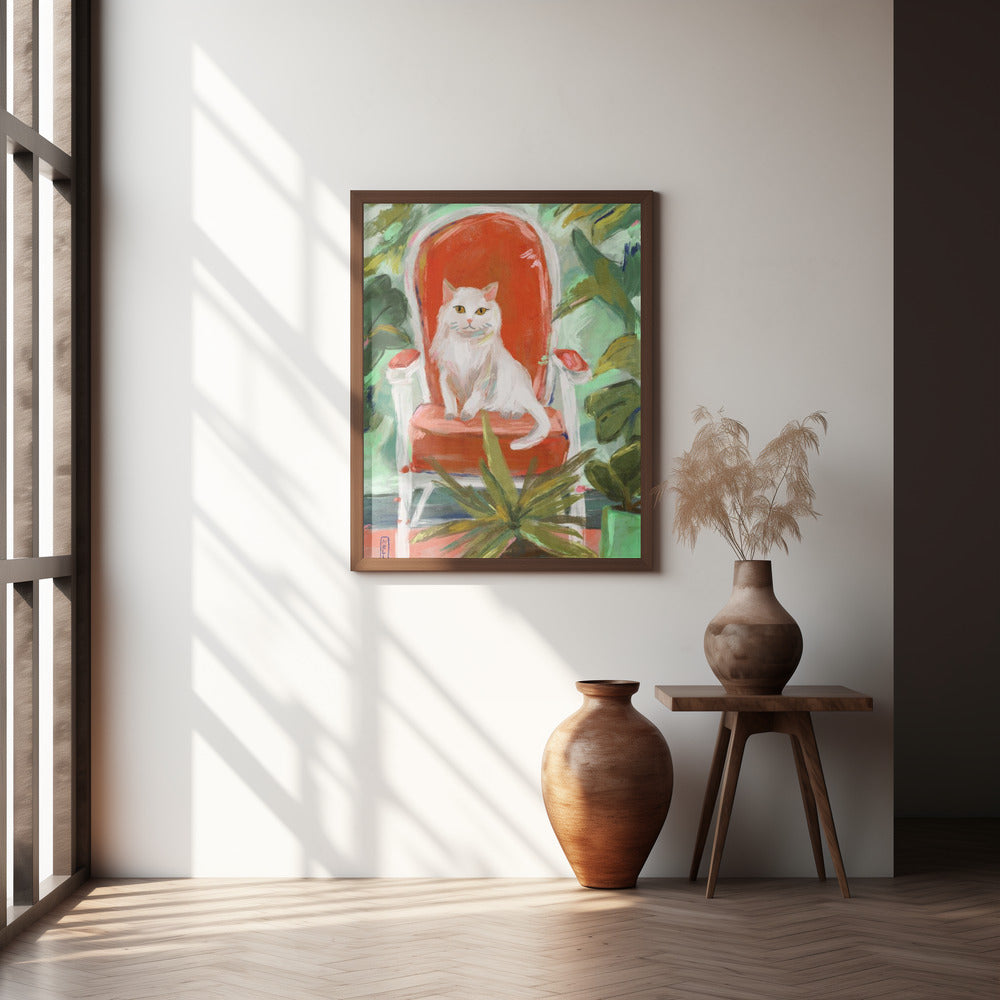 Indoor Jungle Cat Painting Poster