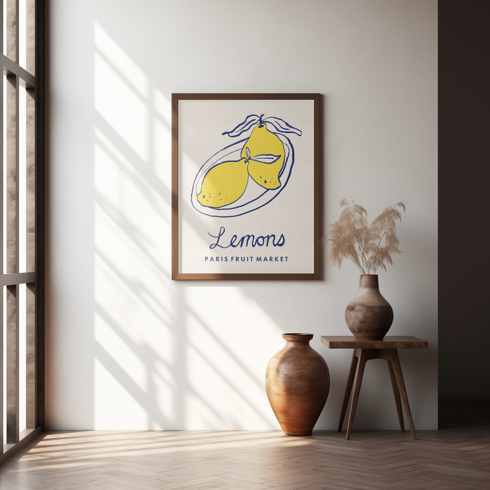 Food Art - Lemons Paris Fruit Market Poster