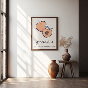 Food Art - Peaches San Francisco Food Market Poster