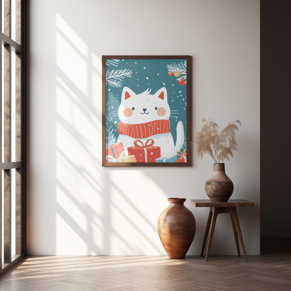 Christmas Cat Poster