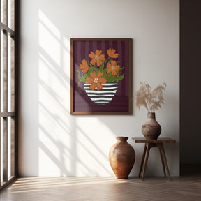 Striped Vase Poster