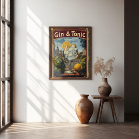 Gin &amp; Tonic Vintage Poster