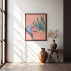 Pink Coral Cacti Poster