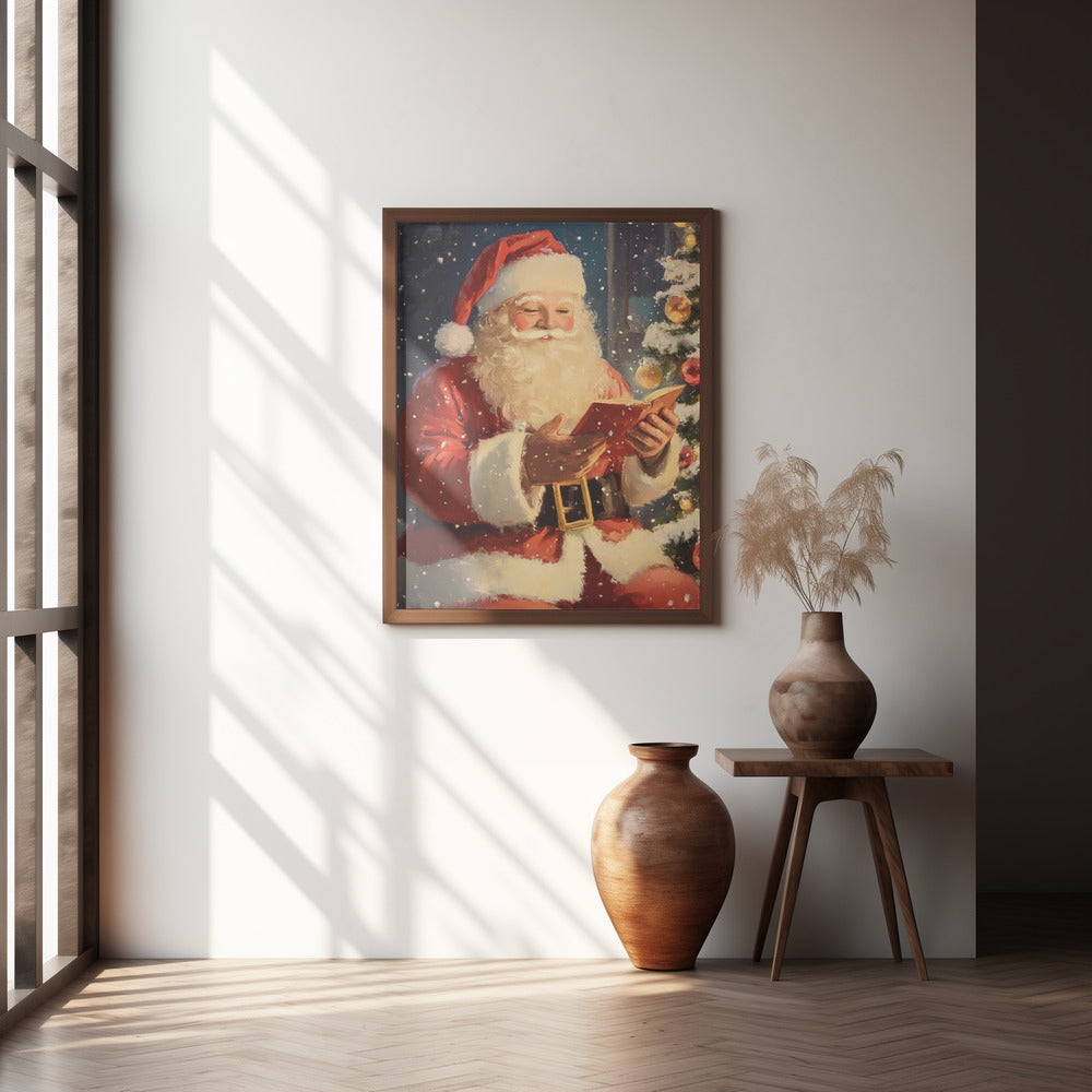 Santa Reading I Poster