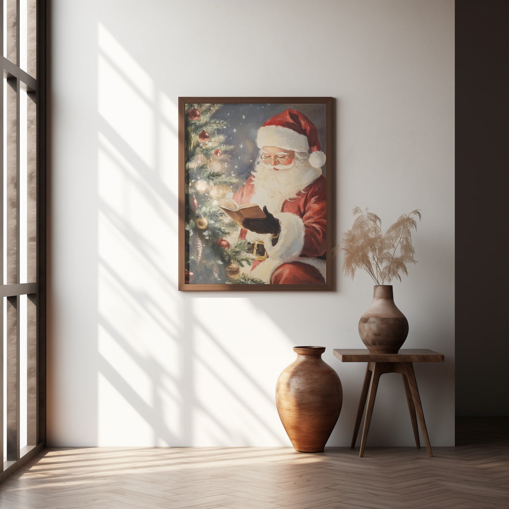 Santa Reading II Poster