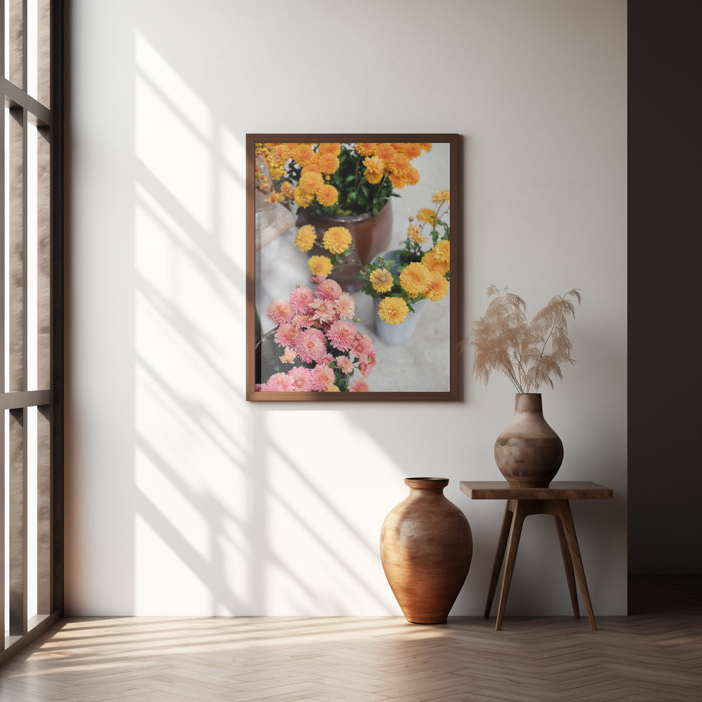 Chrysanthemum Blooms | Autumn Floral Still Life Poster