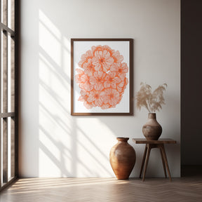 Big Orange Flowers Poster