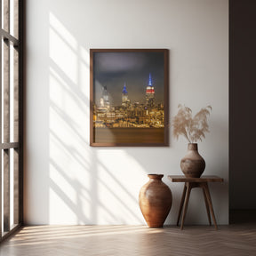 Magnificent midtown Manhattan skyline with Little Island Poster