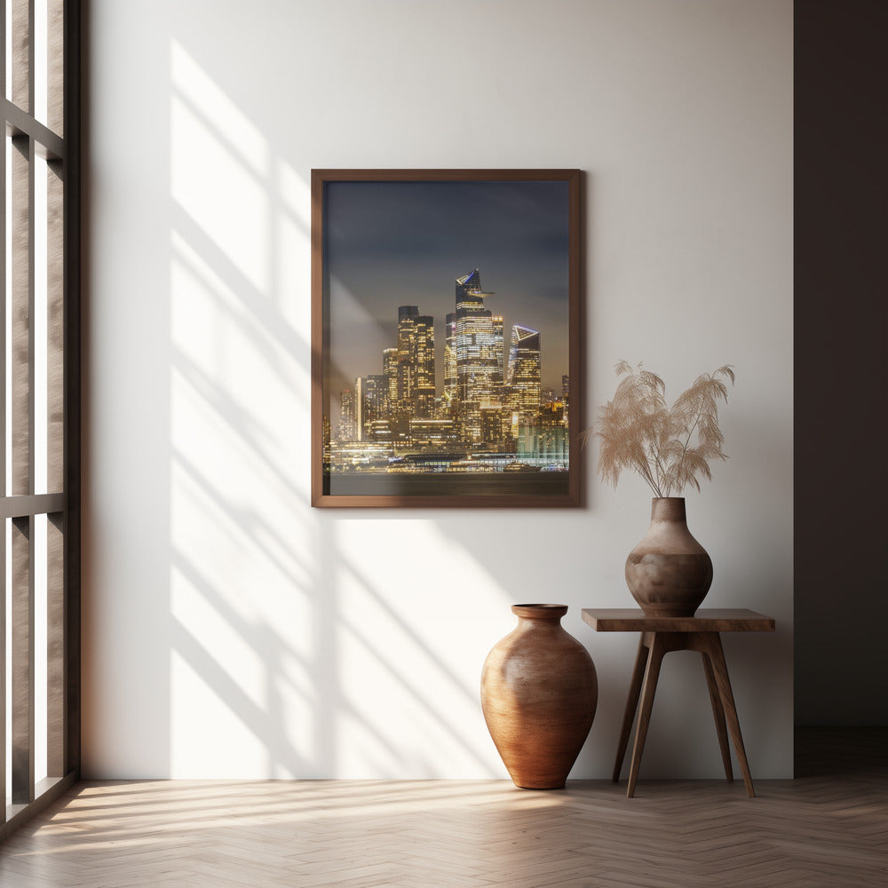 Magnificent NYC skyline with Hudson Yards in the evening Poster