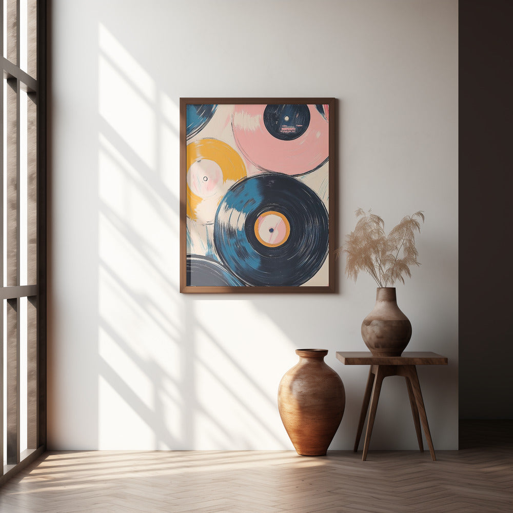 Retro Vinyl Records Poster