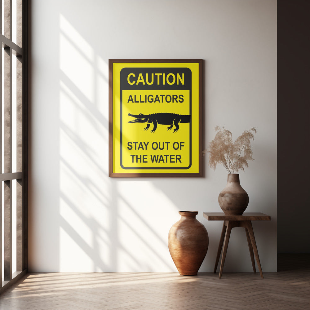 Caution   Alligators Poster