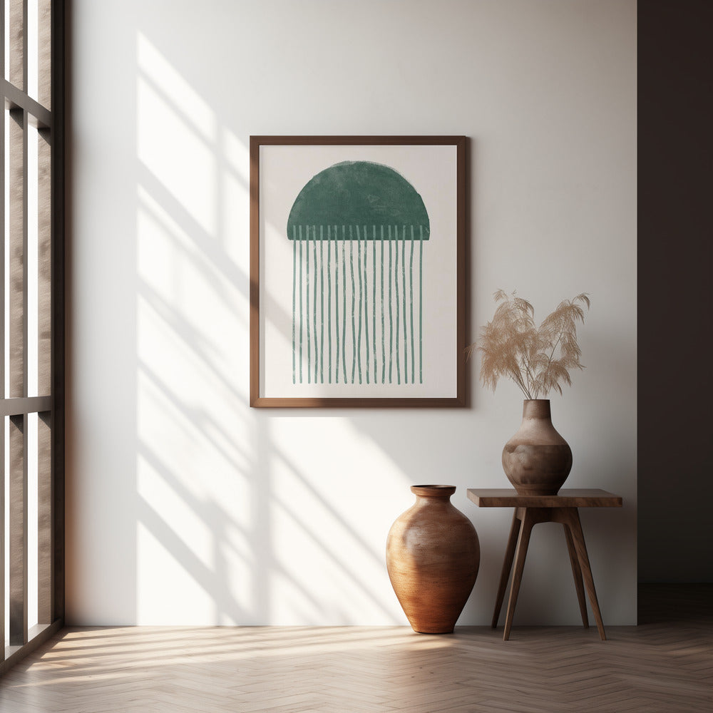 Emerald Suspicious Jellyfish Poster