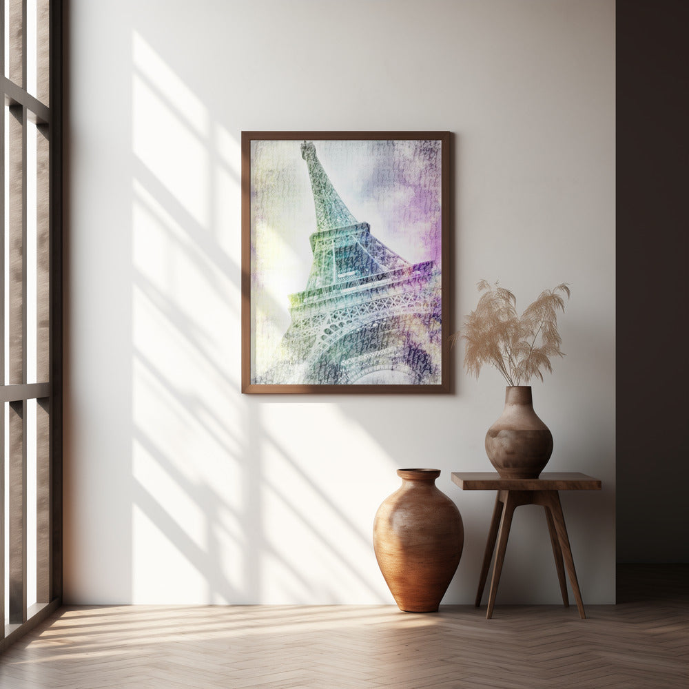 PARIS Watercolor Eiffel Tower Poster