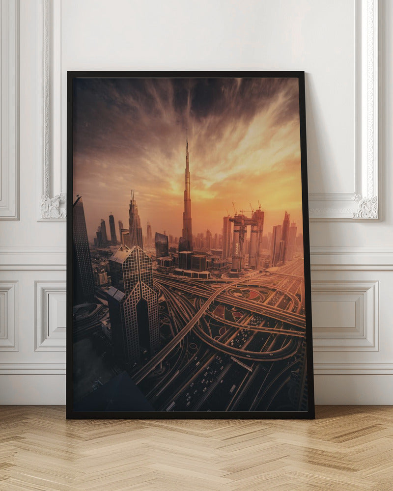 Dubai's Fiery sunset Poster