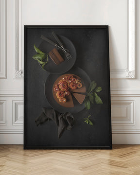 Dark chocolate and nectarine roses Poster