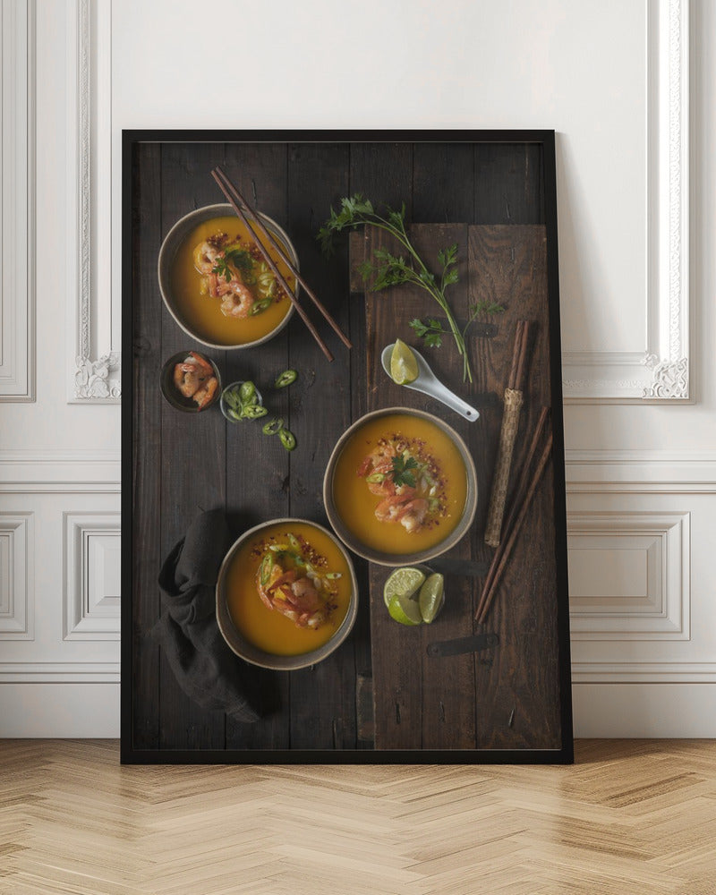 Vietnam food memories: Pumpkin soup with shrimps Poster