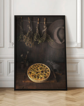 Dried herbs tart and an Akubra Poster