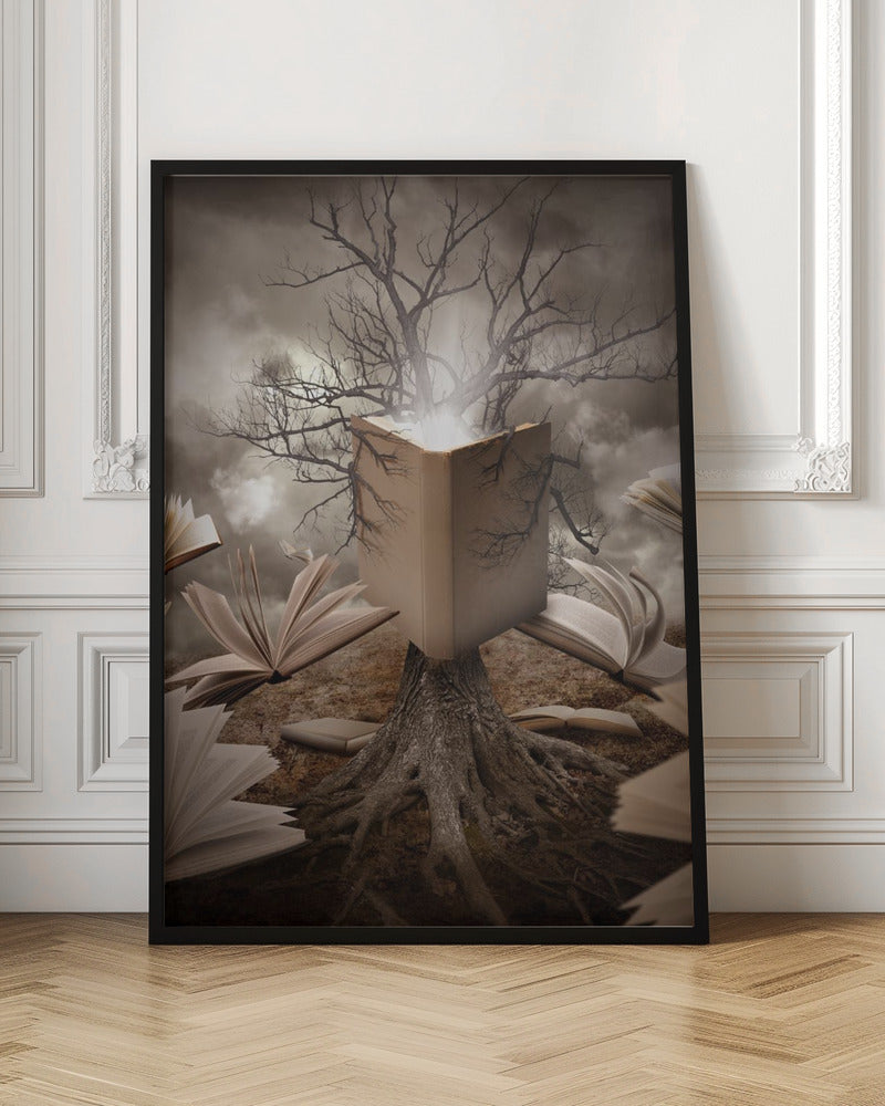 Old Tree Reading Story Book Poster