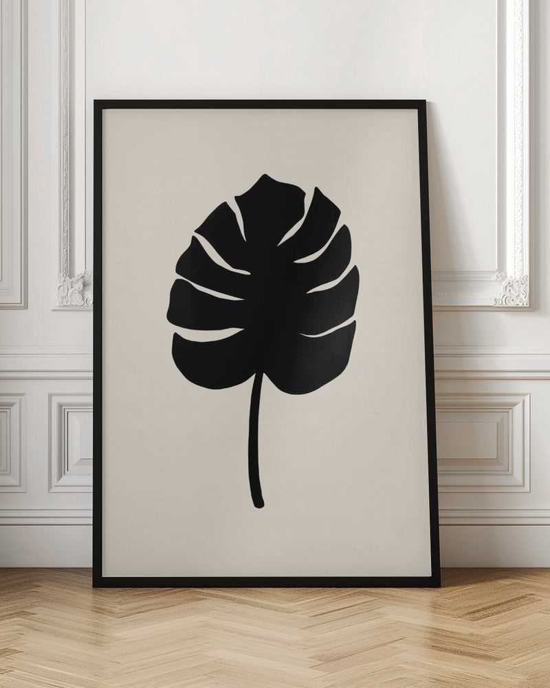 Monstera Leaf Black Poster