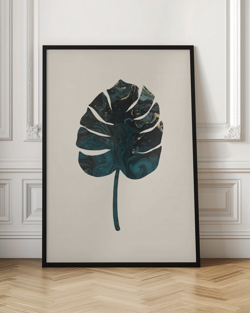 Monstera Marble Green Poster