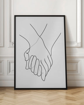 Holding Hands Lines Poster