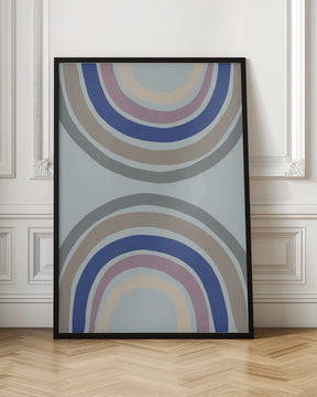 Double Rainbow Blue Poster