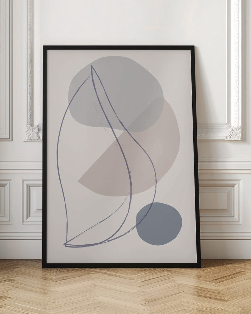 New Shapes Blue No 1 Poster