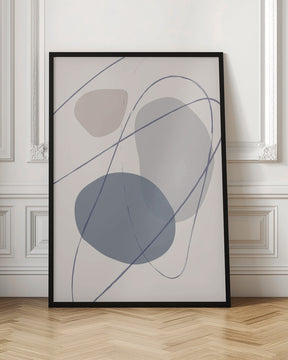 New Shapes Blue No 2 Poster