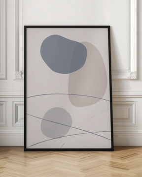 New Shapes Blue No 3 Poster