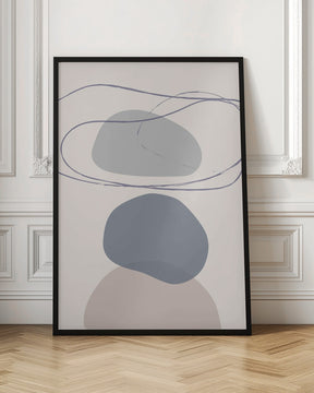 New Shapes Blue No 4 Poster