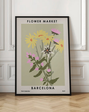 Flower Market Barcelona Poster