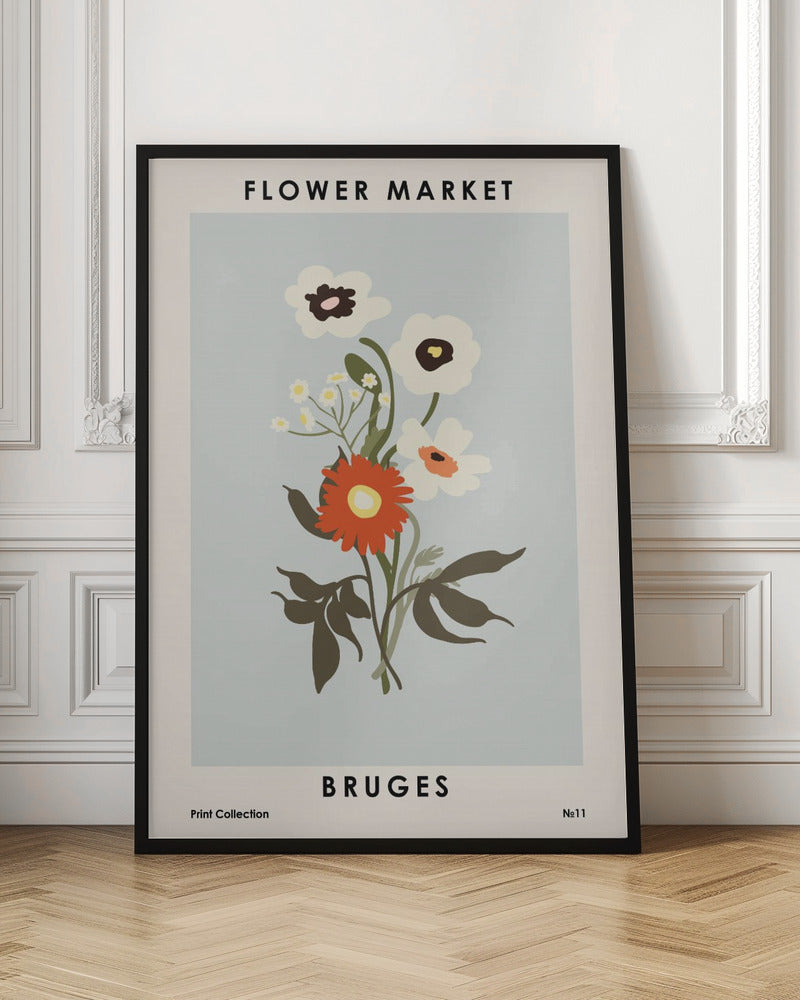 Flower Market Bruges Poster