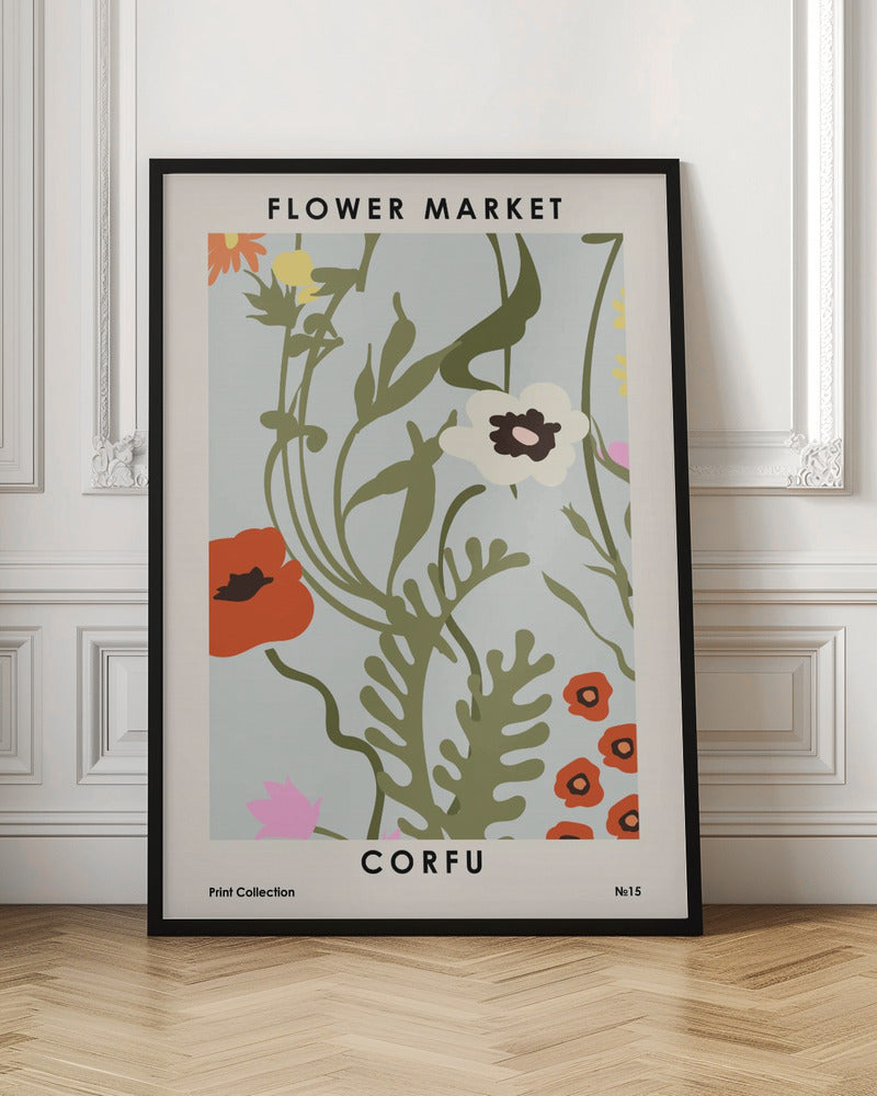 Flower Market Corfu Poster