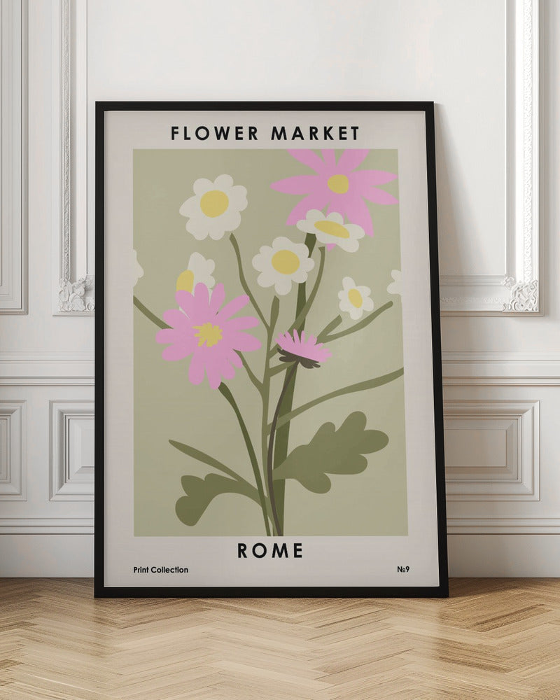 Flower Market Rome Poster