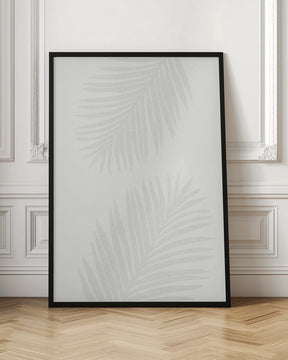 PALM LEAF 13 GRAY PATTERN Poster