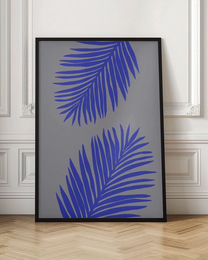 PALM LEAF 02 SOFT GRAY Poster