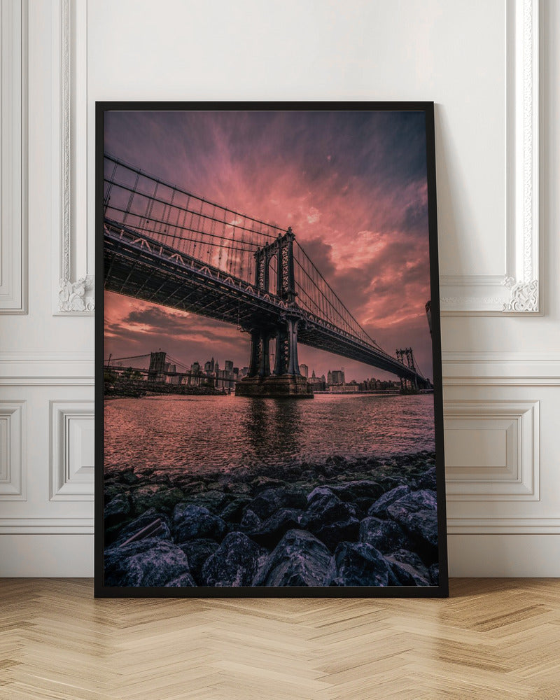 Manhattan Bridge Wide Angle Poster