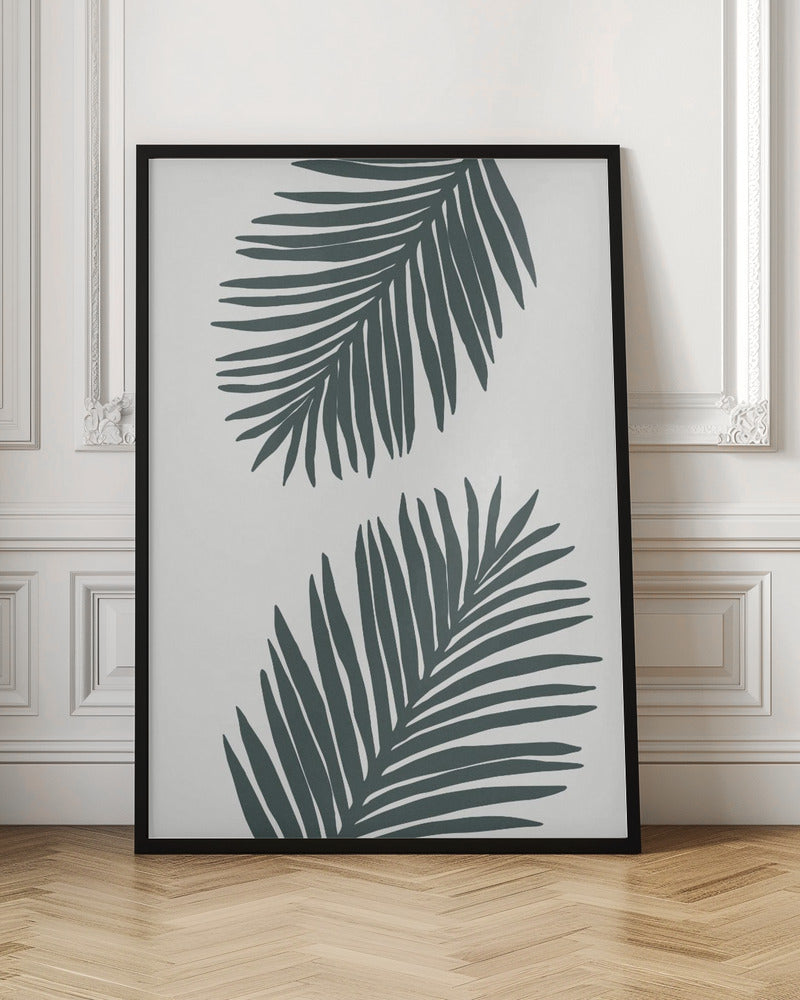 Palm Leaf Gray with tint of green 01 Poster