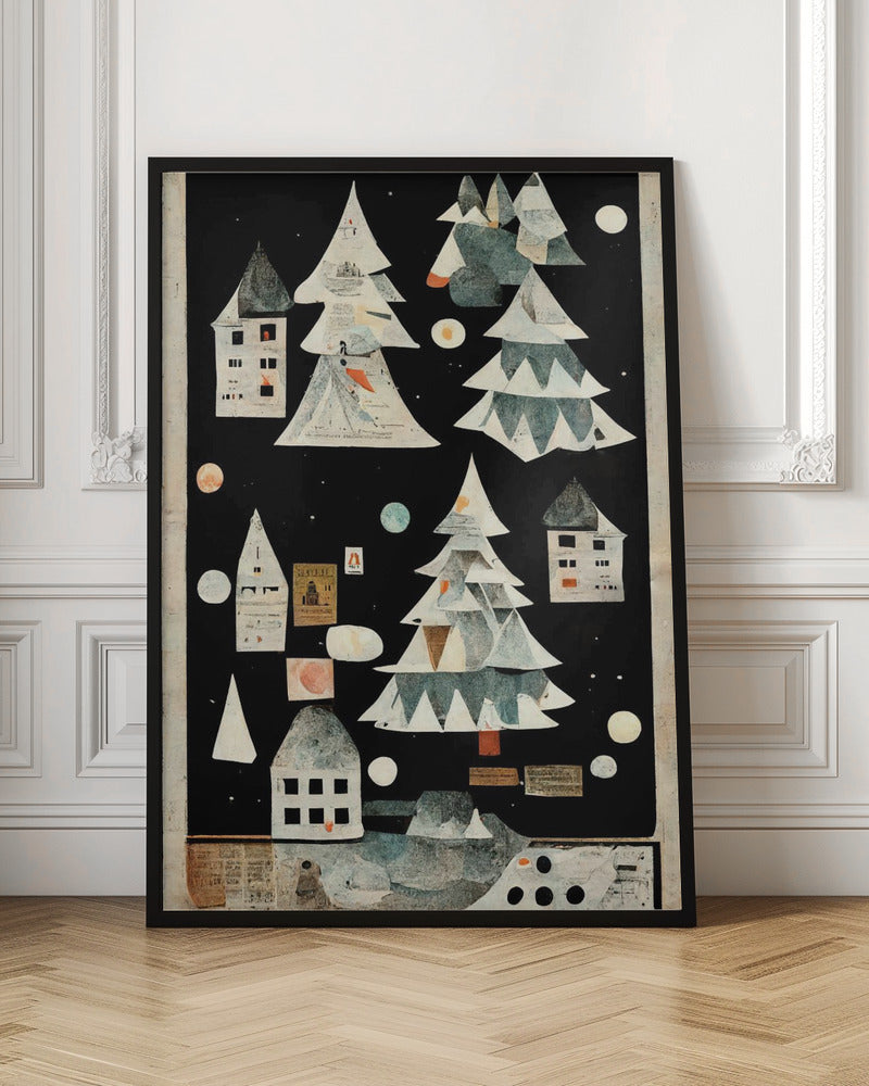 A Paper Village At Night Poster