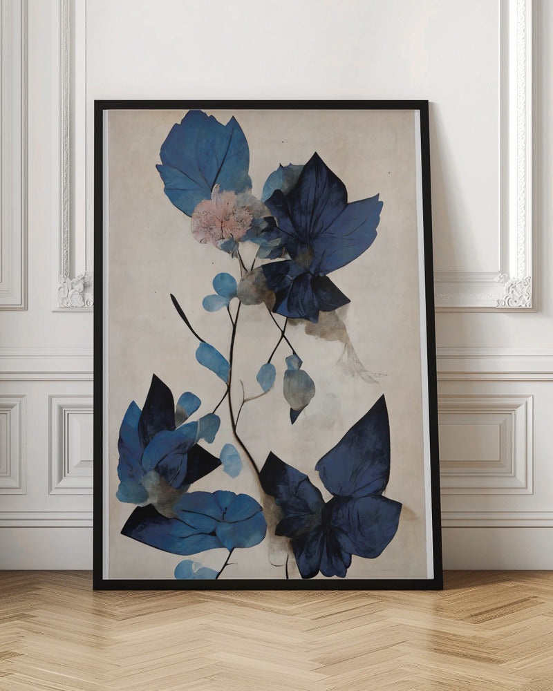 Blue Dry Flowers Poster