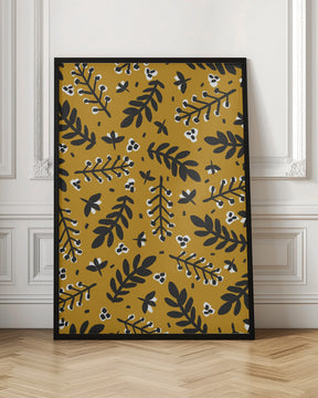 Branches And Berries (Yellow) Poster