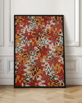 Liquid Red Orange Pattern Poster