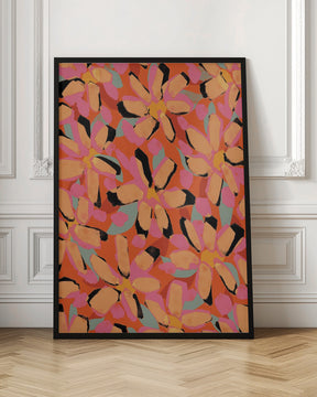 Yellow Flower Pattern Poster